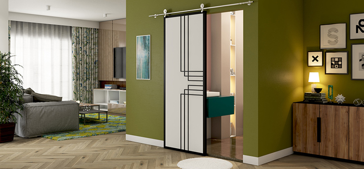 sliding bathroom door installation in Ventura